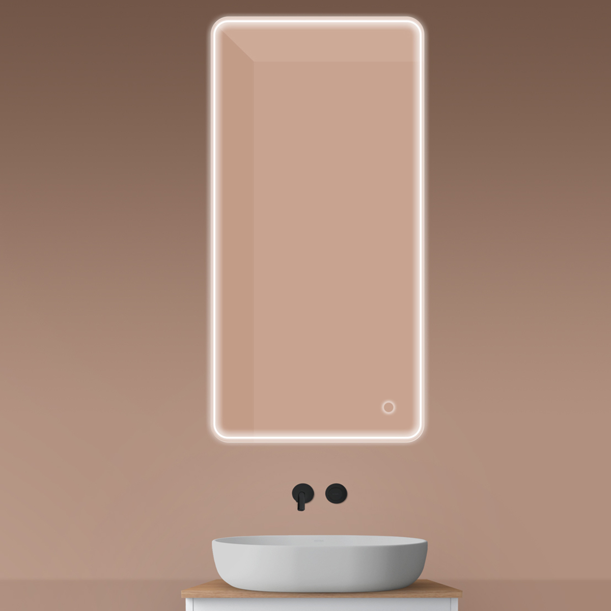 Oltens Nordlis lustro 60x120 cm prostokątne z oświetleniem z przodu z matą grzewczą 64118000 - Wysyłka w 24h