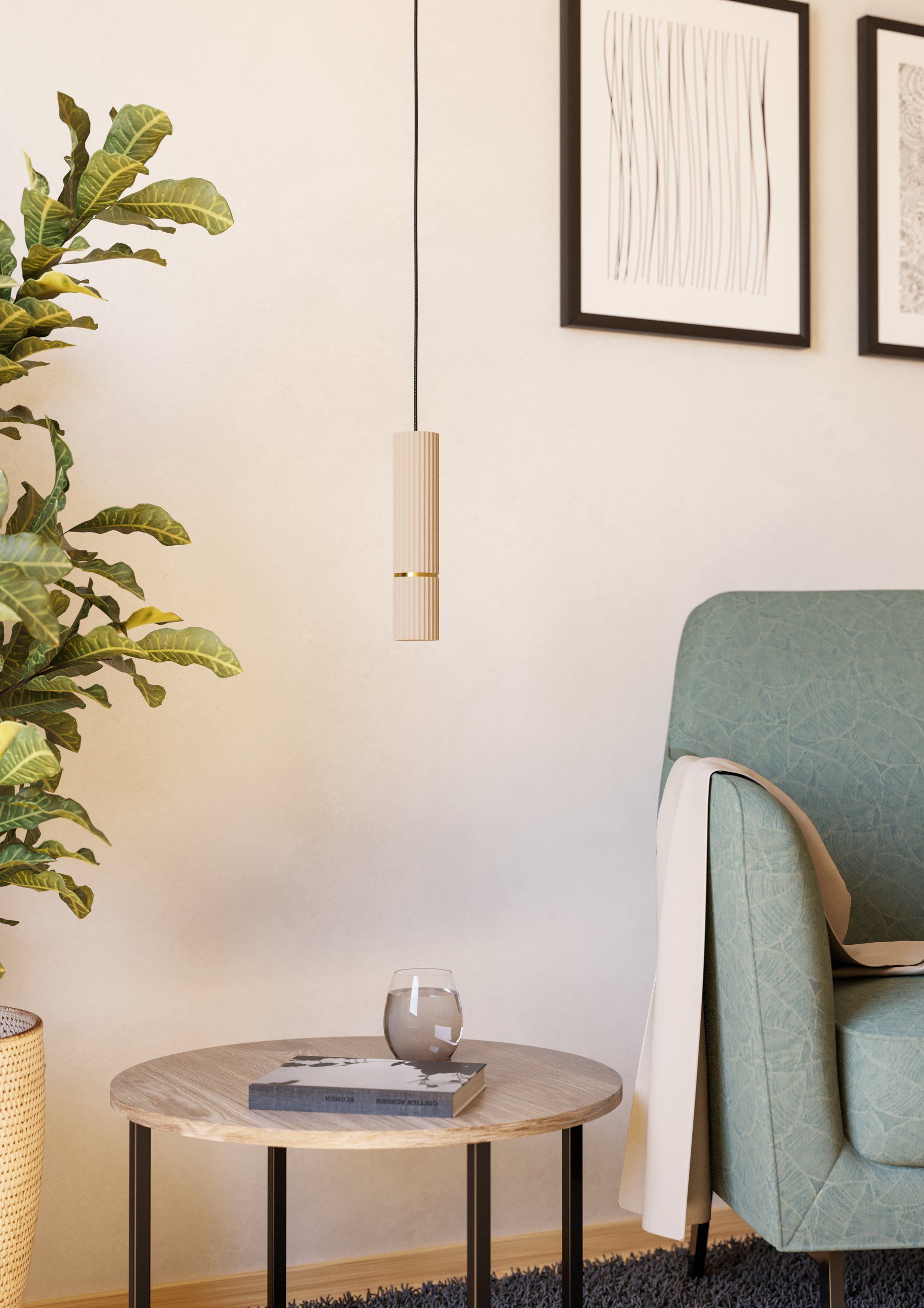 Eglo Caminia lampa wisząca 1x5 W piaskowa 901151