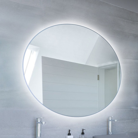 Baltica Design Bright lustro 70 cm okrągłe z oświetleniem srebrny