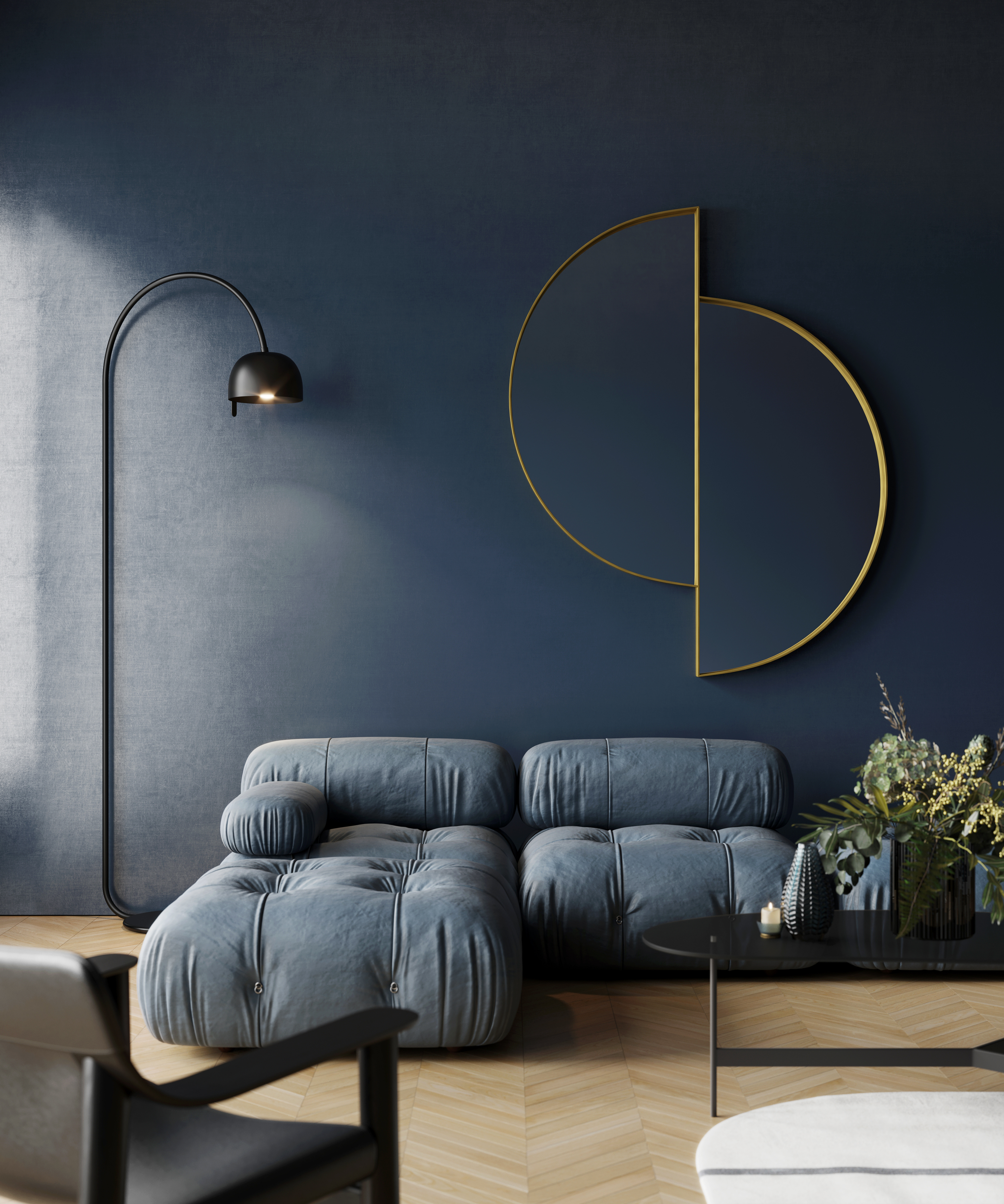 HoM Qaanaaq lustro 80x100 cm rama stalowa złoty Q-80x100-GO50x4