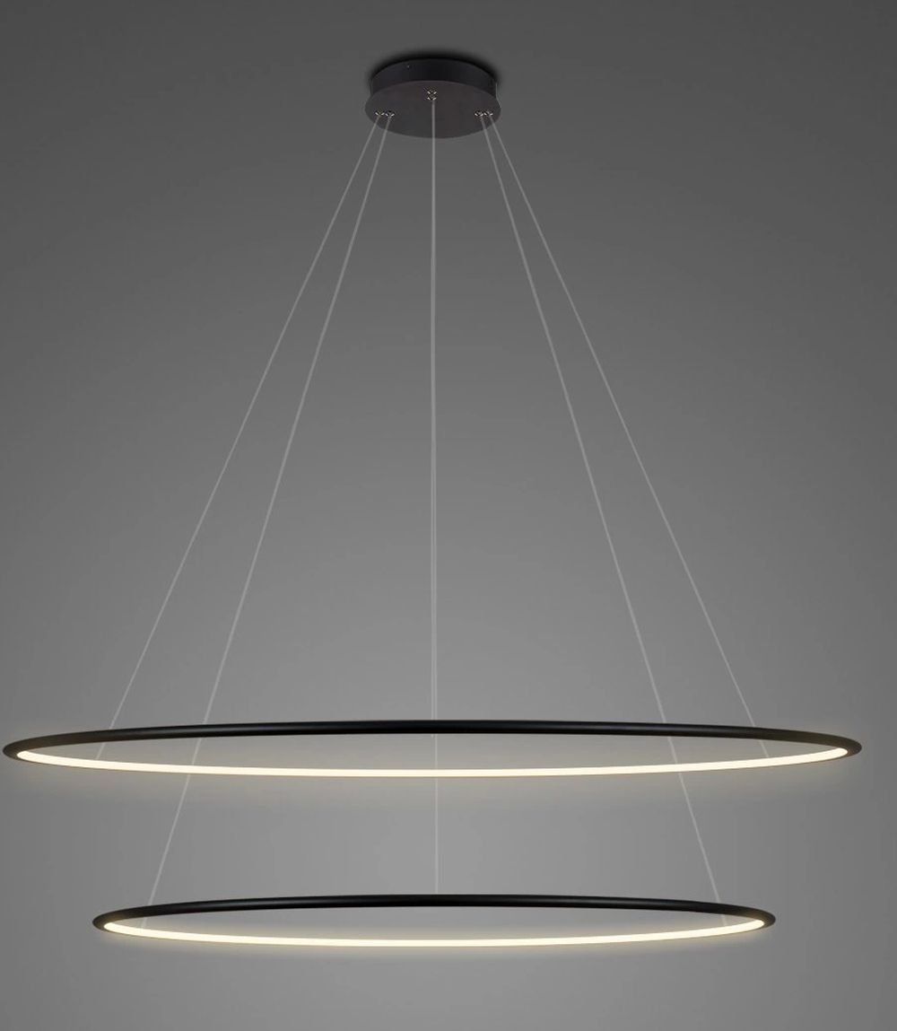 Altavola Design Ledowe Okręgi lampa wisząca ściemnialna 68W LED czarny LA074/P_100_in_4k_black_dimm