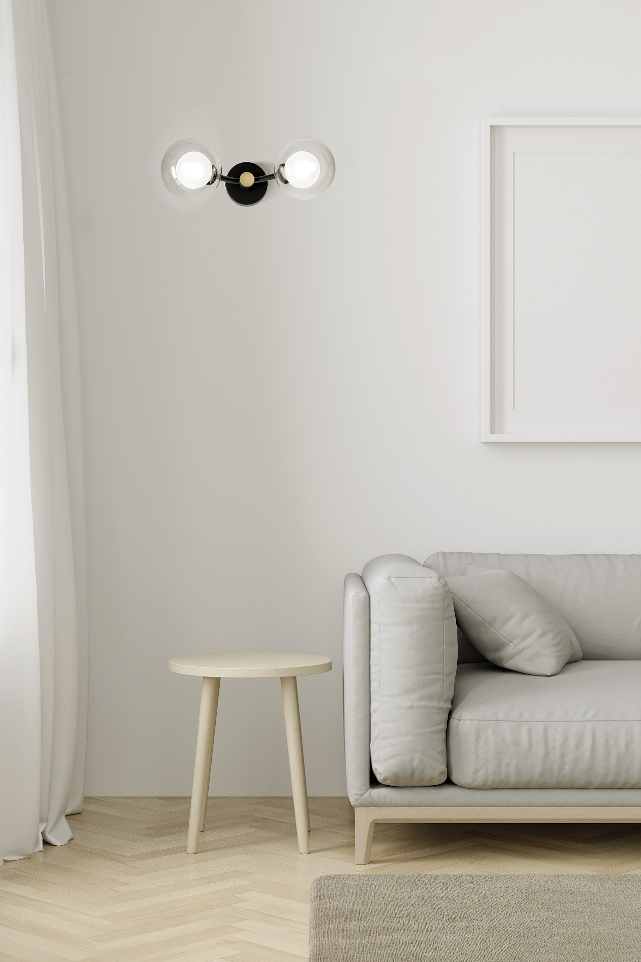 Miloox Cosmo kinkiet 2x40 W czarny-przezroczysty 1744.170