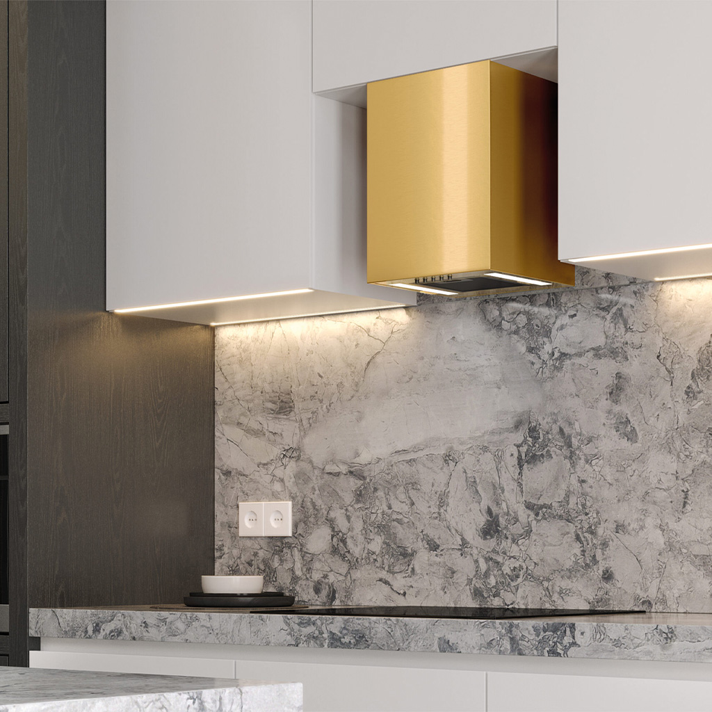 Maan Ponza okap kuchenny 30 cm kominowy złoty PONW430LEPC.S3CZ.SA.ZL3.2L_EO