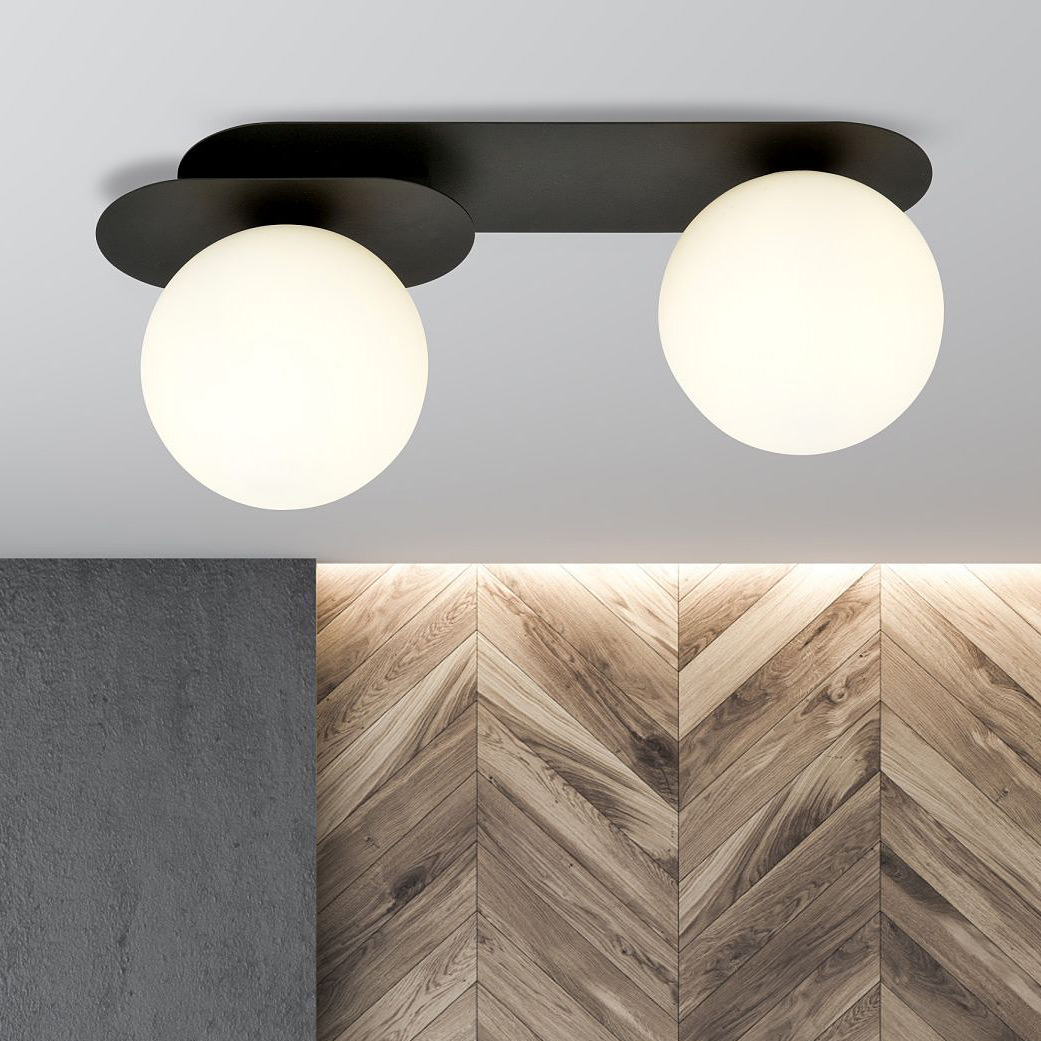 Emibig Plaza lampa podsufitowa 2x10 W czarna-opal 1118/2 - Wysyłka w 24h