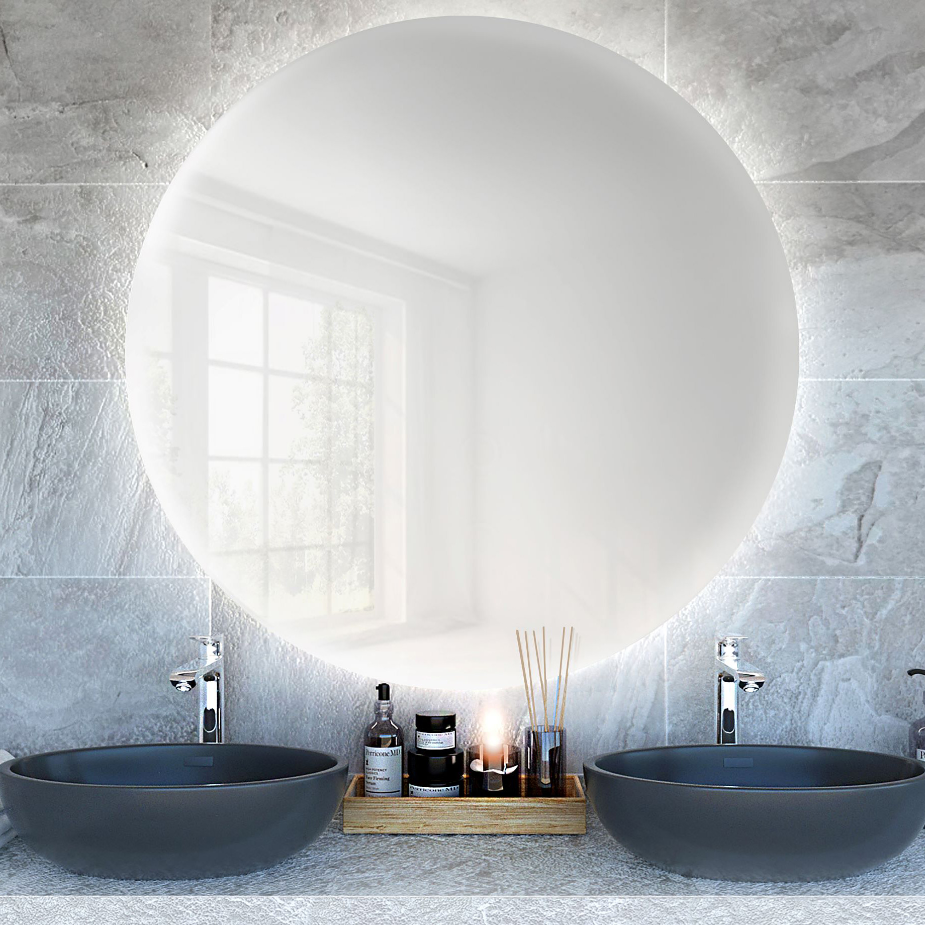 Baltica Design Bright lustro 80x80 cm okrągłe z oświetleniem - Wysyłka w 24h