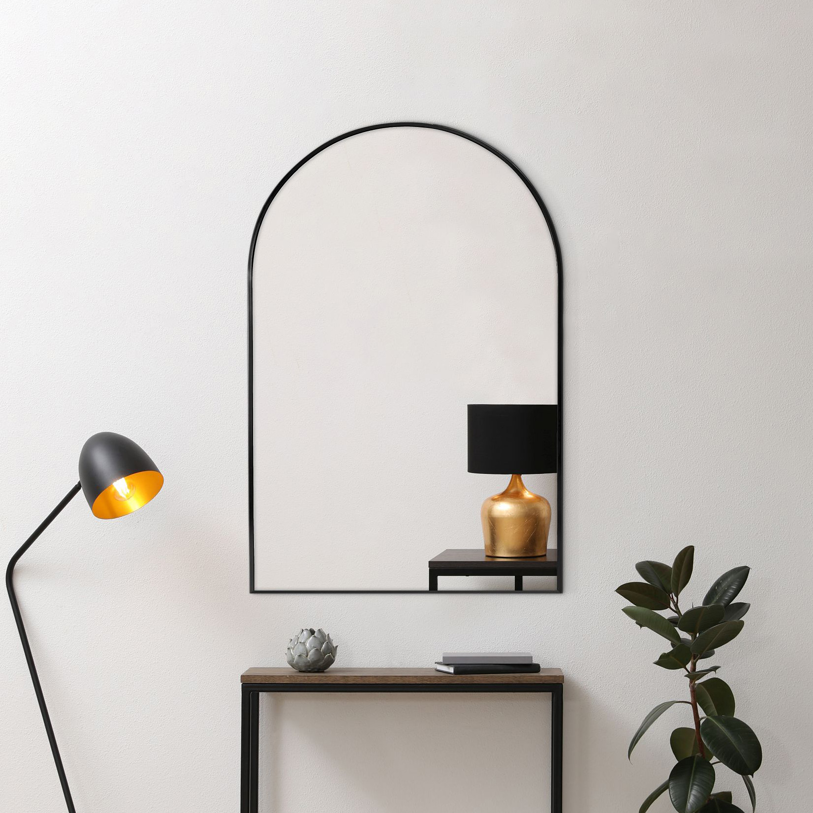 Ars Longa Arche lustro 60x90 cm czarne ARCHE6090-C