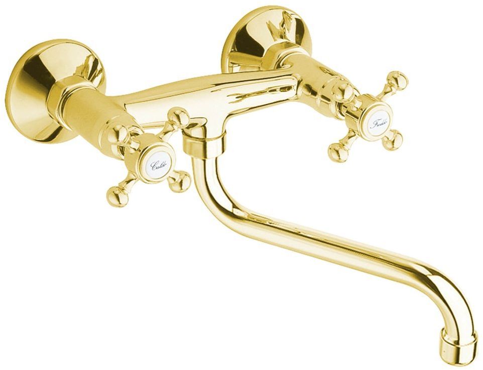 Sapho Antea bateria umywalkowa ścienna złoty połysk 3065Z