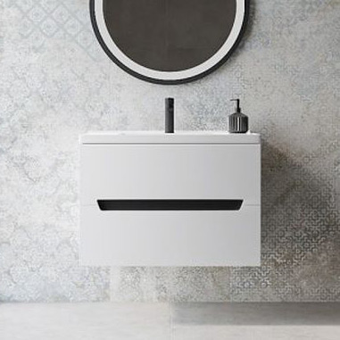 LaVita Kansas szafka 60 cm podumywalkowa wisząca biały połysk/czarny