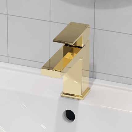 Oltens Gota bateria umywalkowa stojąca złoty połysk 32201800 - Wysyłka w 24h