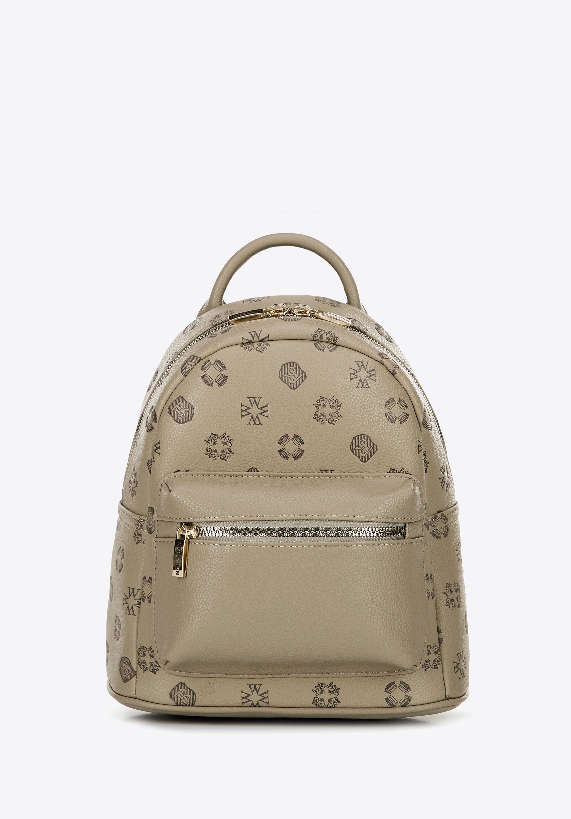 Damski plecak z imitacji skóry w tłoczenie beżowy