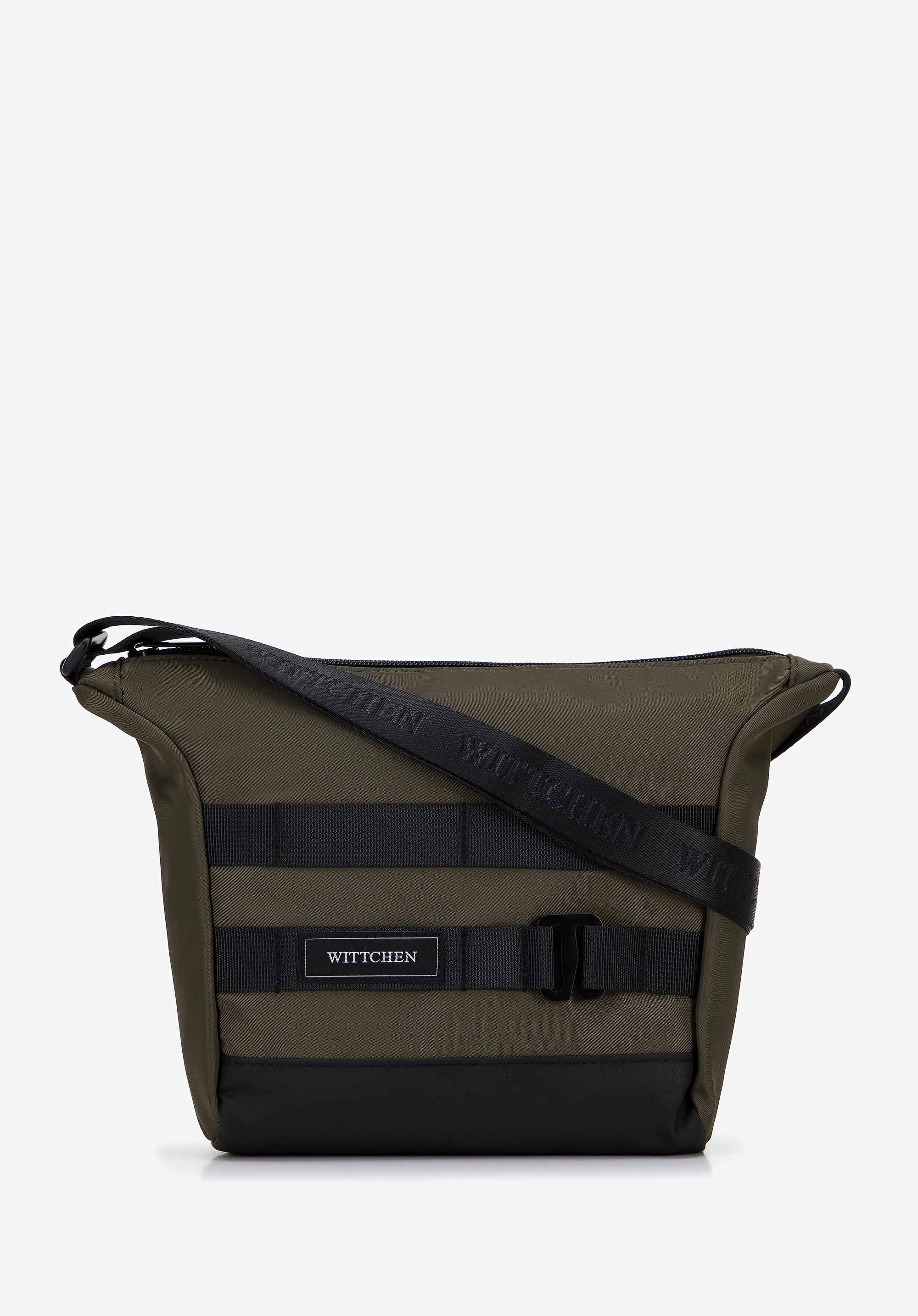 Męska listonoszka z paskiem z przodu mała zielona