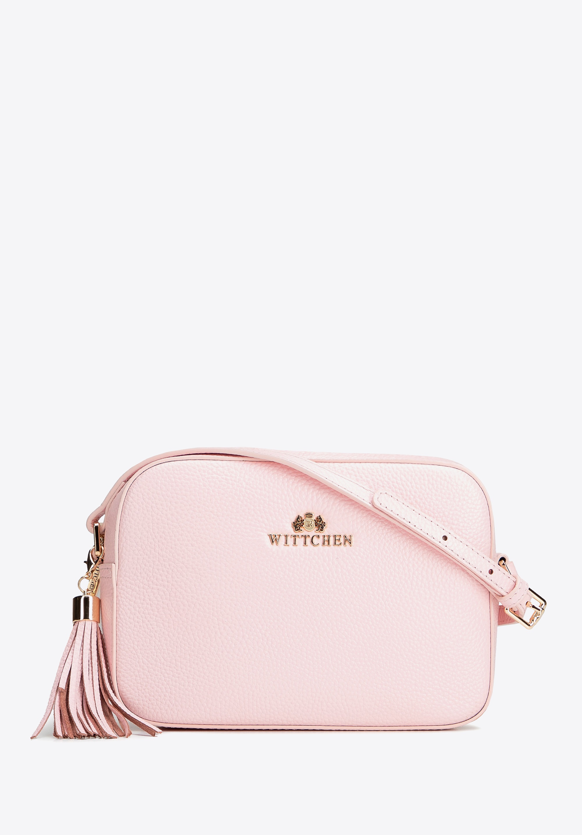 Dodatkowe rabaty - Damska listonoszka skórzana pudełkowa z chwostem pudrowy róż