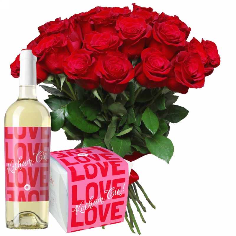 Walentynkowe róże z białym winem i Raffaello