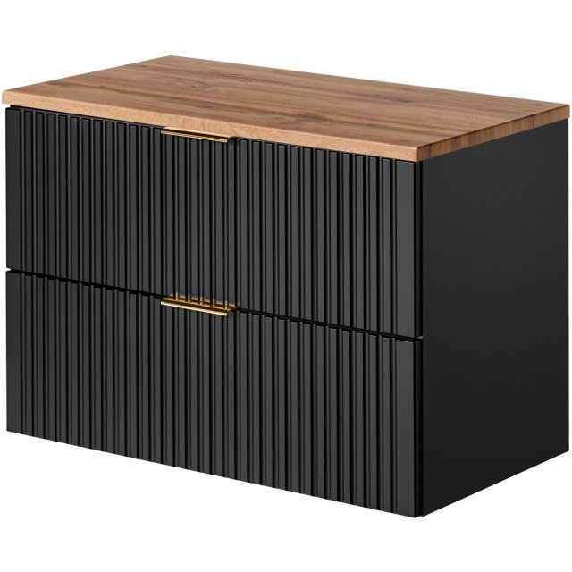 COMAD Szafka podumywalkowa ADEL BLACK z blatem WOTAN 80 cm