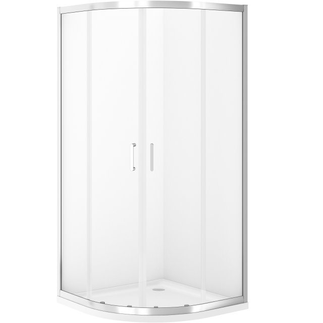 CERSANIT Kabina prysznicowa VERSO półokrągła 90x190 cm chrom z brodzi
