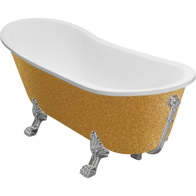 BESCO Wanna wolnostojąca OLAYA GLAM ZŁOTA 160x68 cm nogi chrom #WAO-1