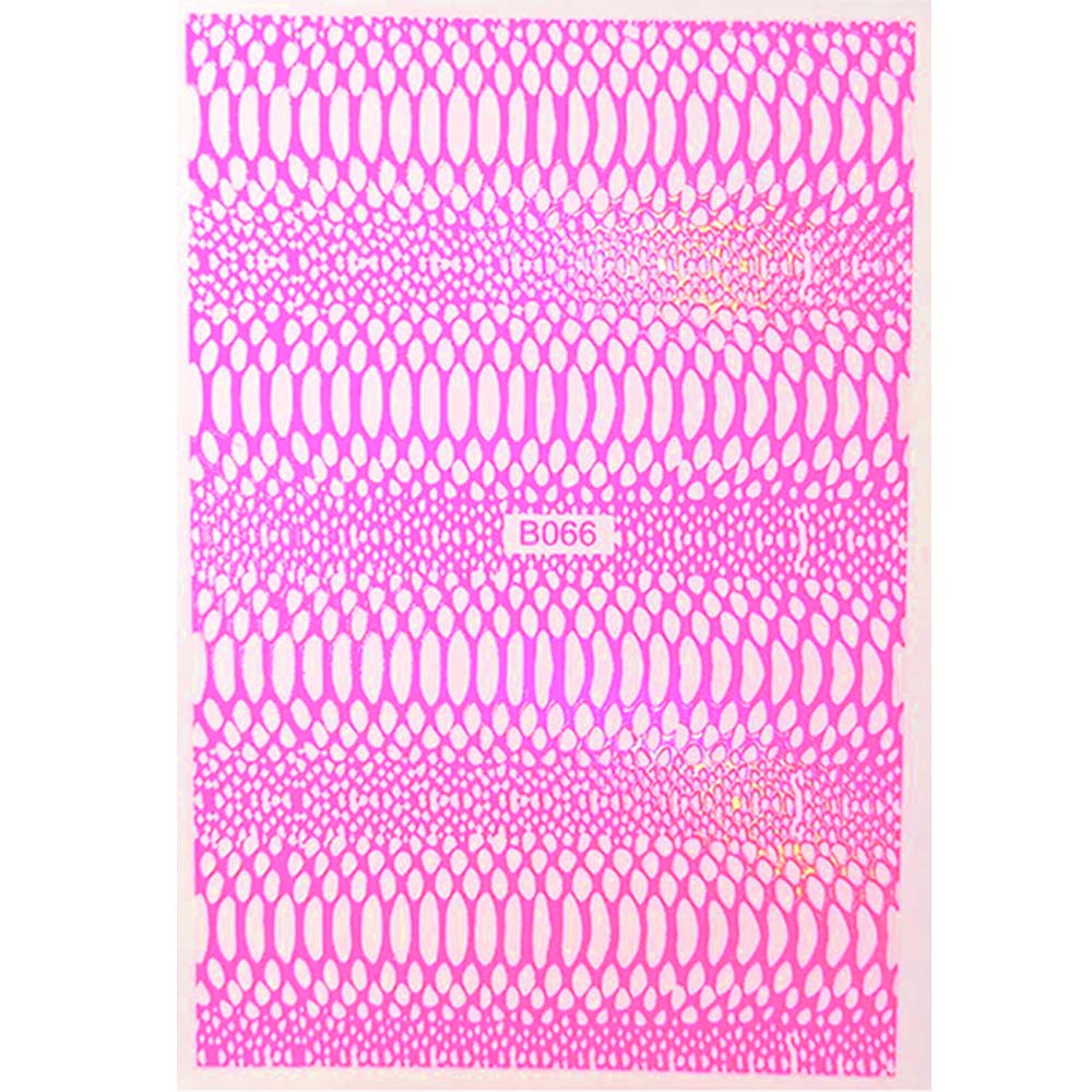 Naklejki do paznokci cienkie samoprzylepne opalizujące Snake Skin neon pink