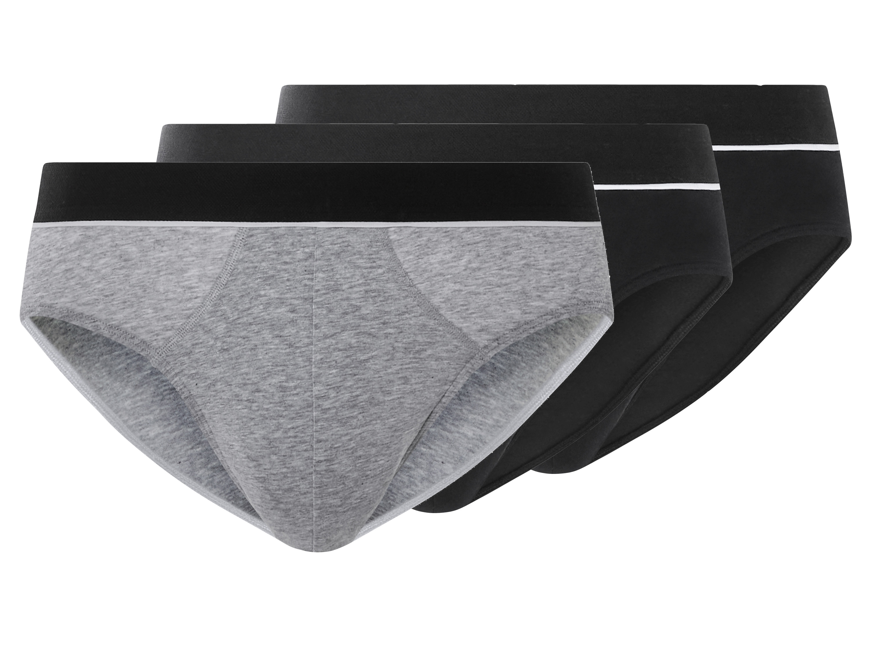 esmara Men Slipy męskie z biobawełną, 3 pary Czarny/ szary, 8/Xxl