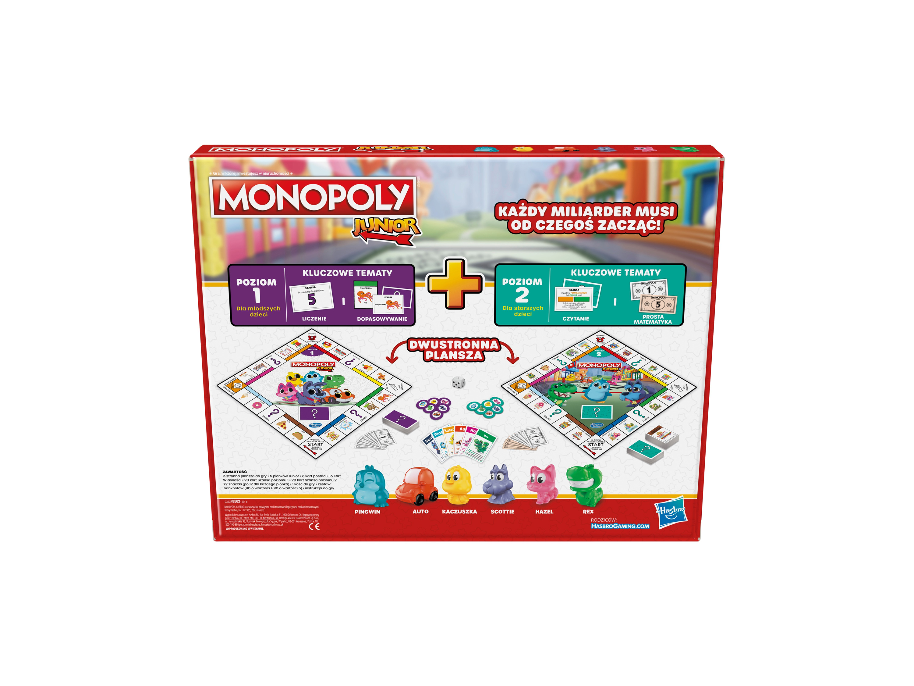 Hasbro Gry dla dzieci Monopoly Junior 2 GRY W 1