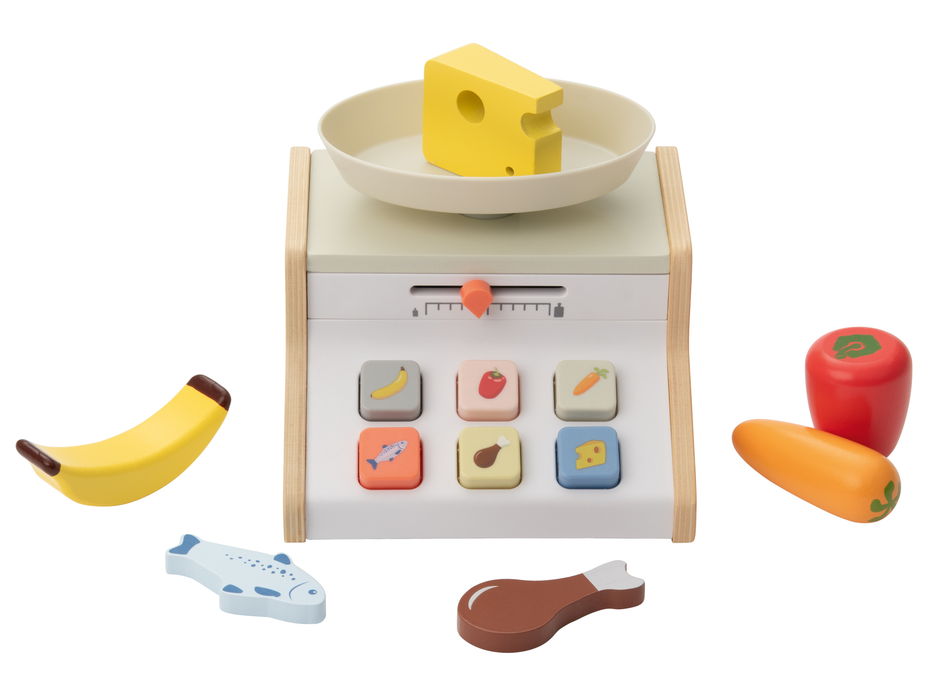 lupilu Zestaw drewnianych akcesoriów do sklepu do zabawy Waga