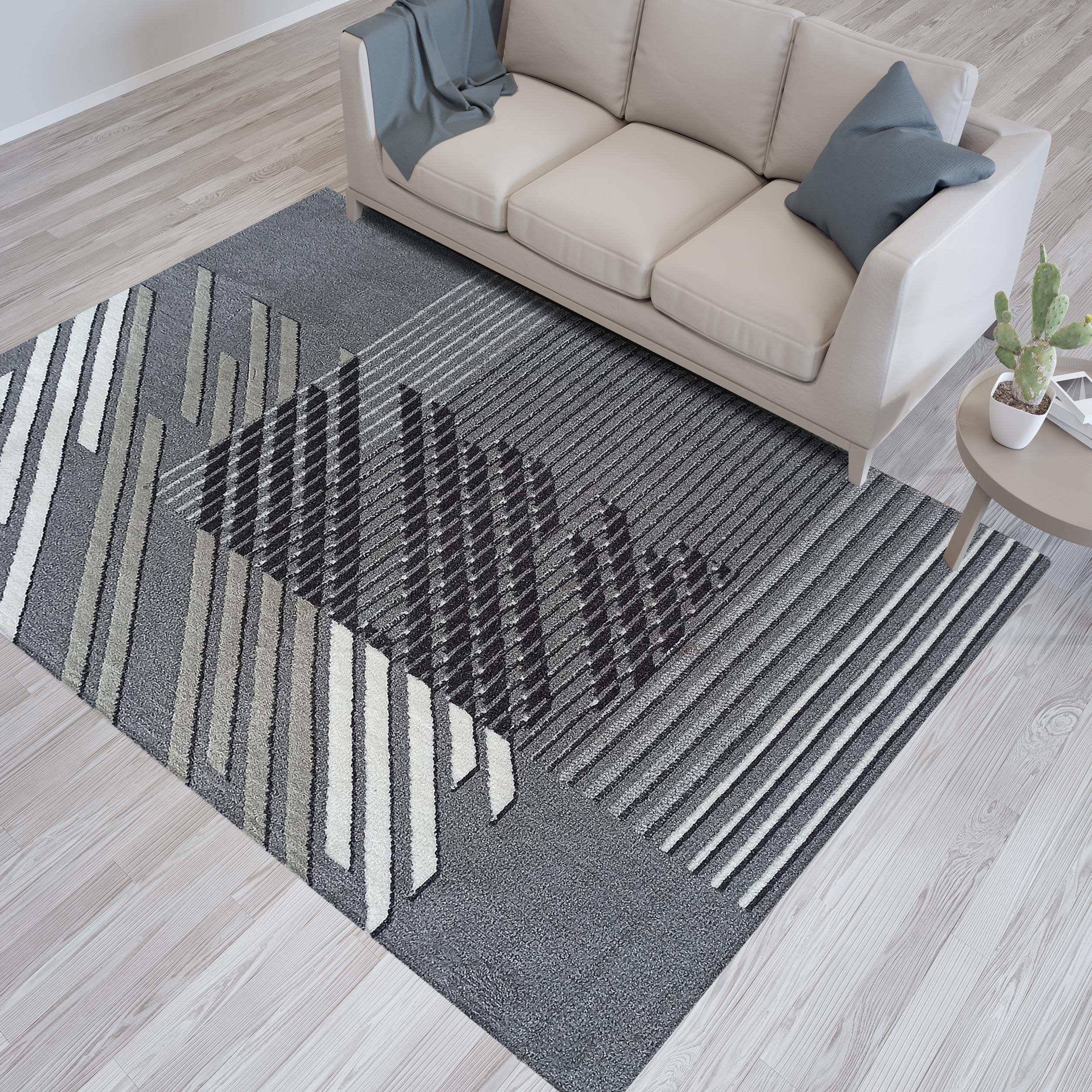 Dywan - 60 x 100 cm - Szary - Nowoczesny - Dywanopol