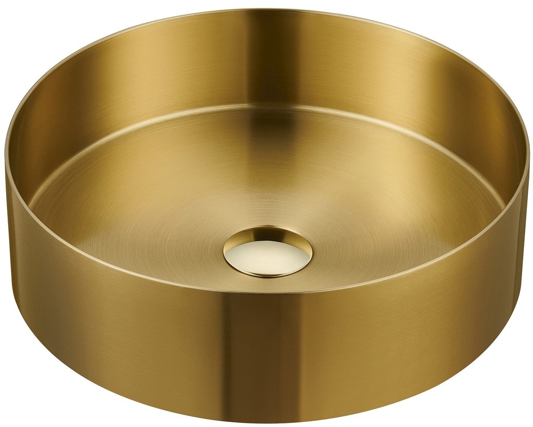 Darmowa Dostawa - Umywalka 38x38 cm okrągła nablatowa złota Sapho AU201
