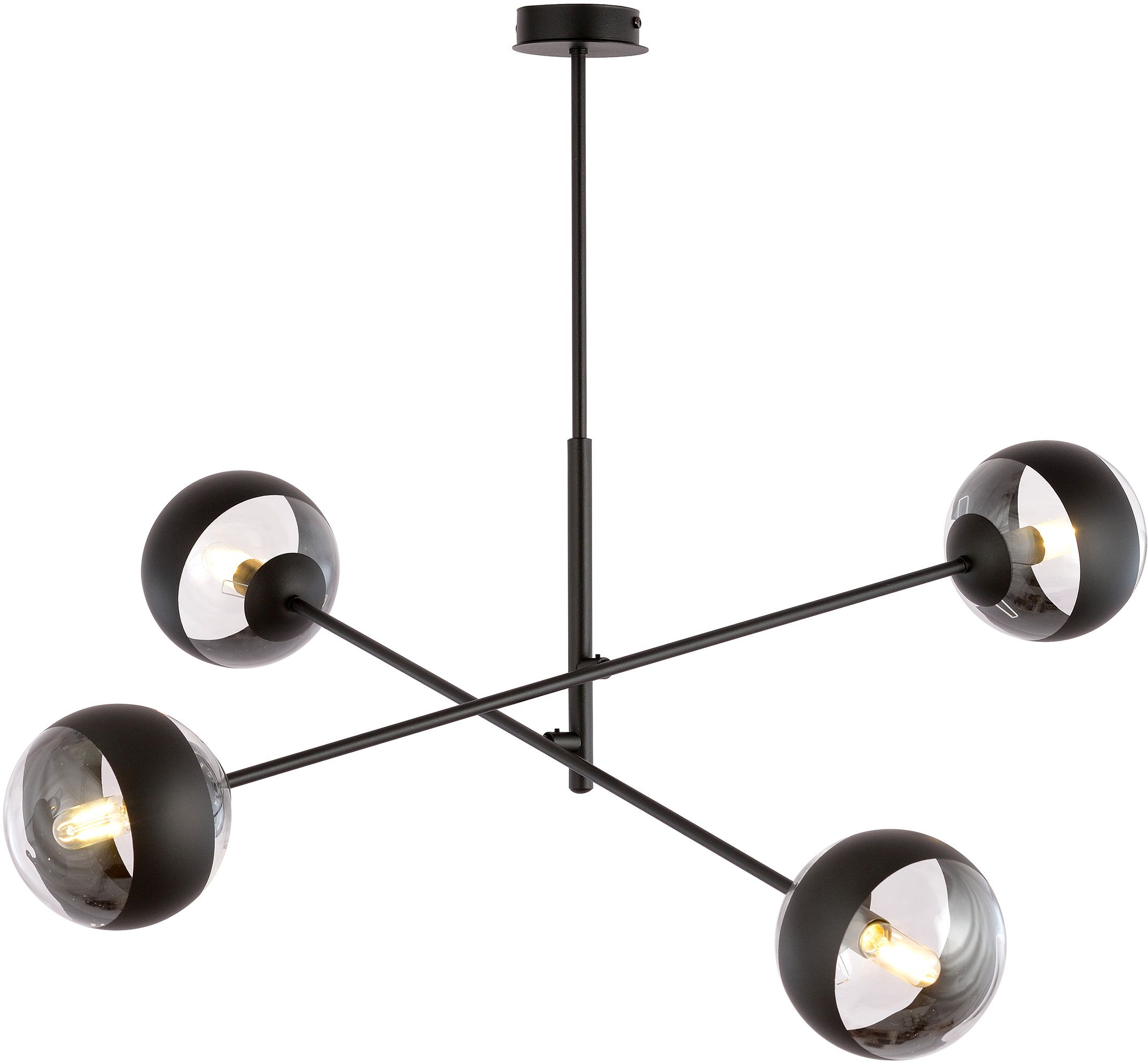 Darmowa Dostawa - Lampa podsufitowa 4x10 W czarna-przezroczysta Emibig Linear 11684