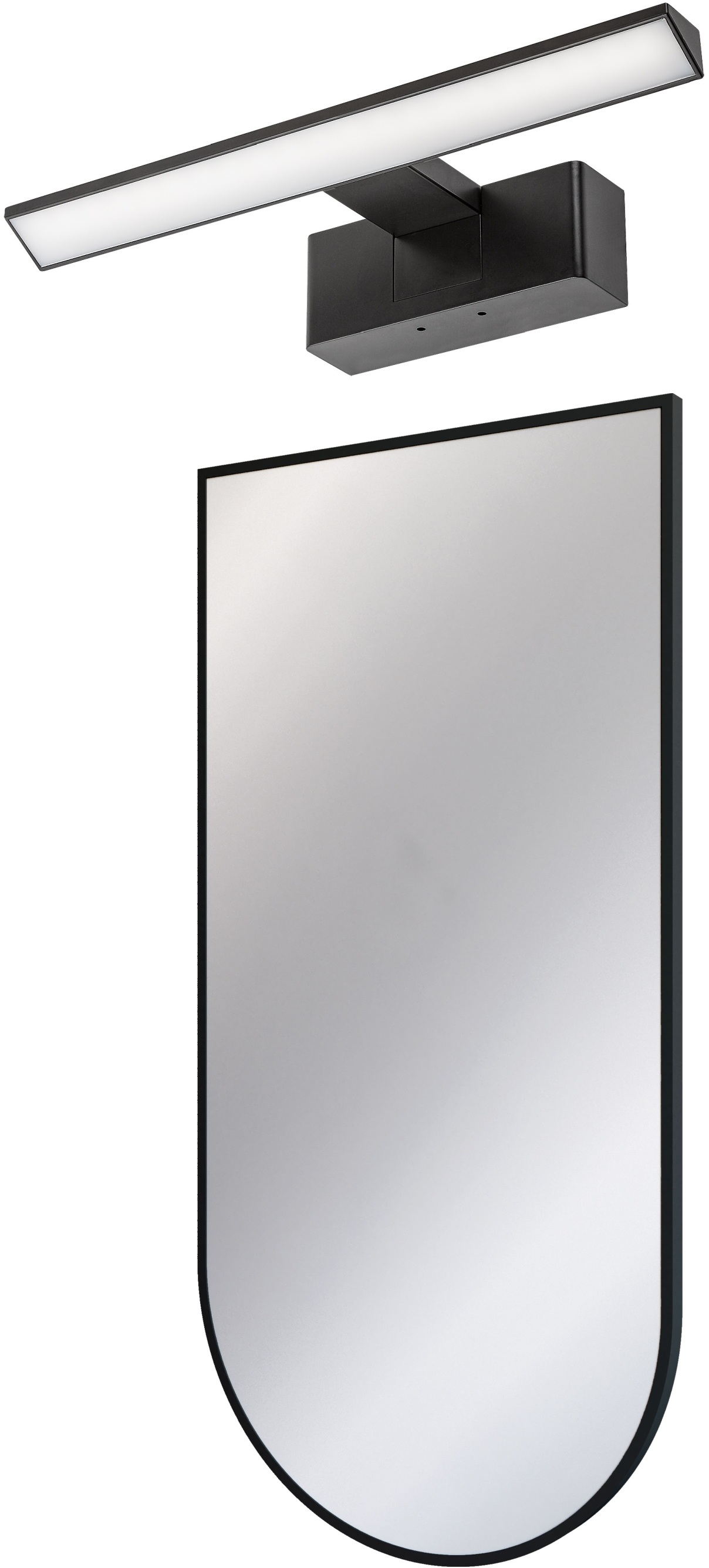 Darmowa Dostawa - Lustro z kinkietem 50x100 cm z oświetleniem czarny Deante Silia abset11037