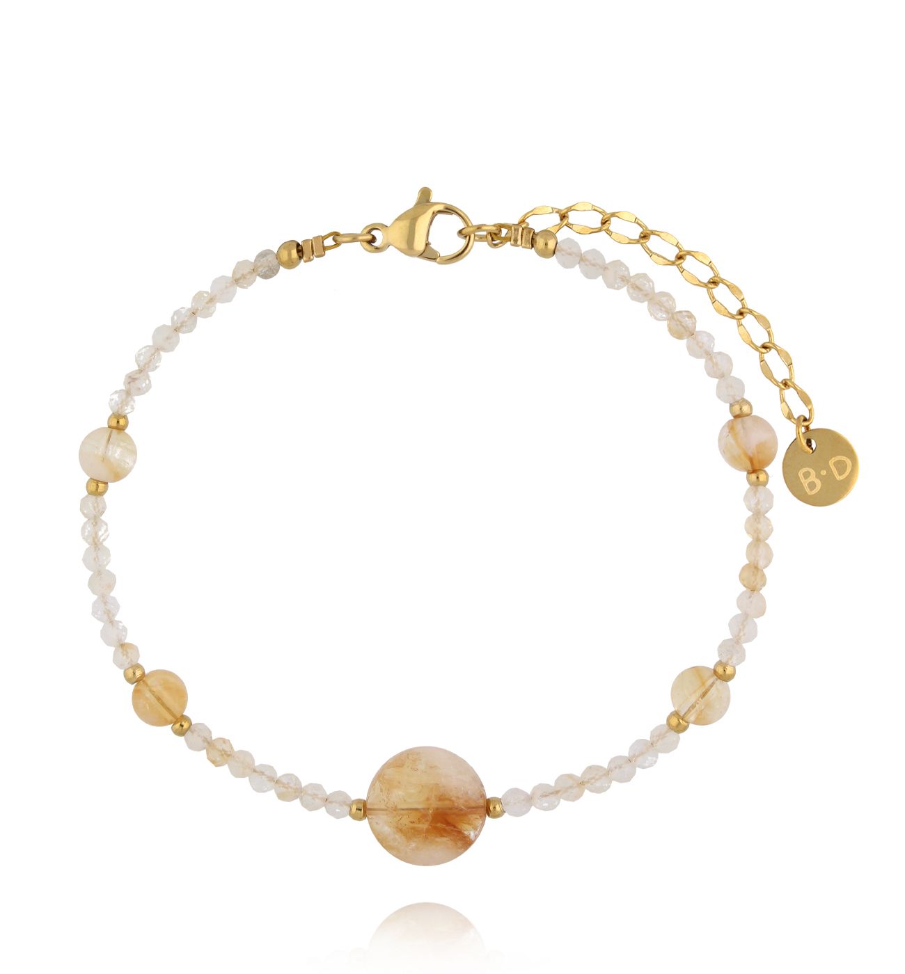 Bransoletka z cytrynem i złoconymi detalami BPA0562