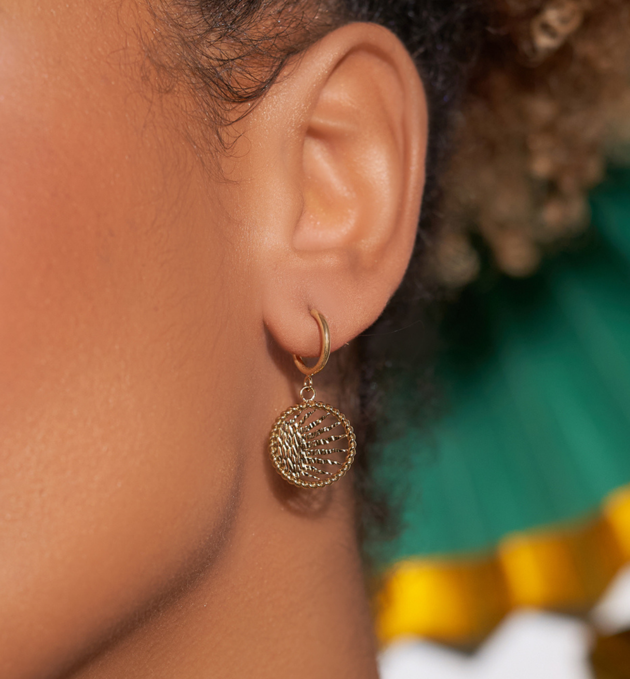 Kolczyki złote ze słońcem Mi Amado Sol - By Dziubeka