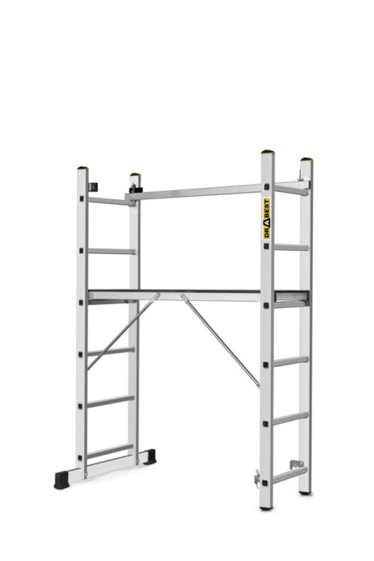 Rusztowanie aluminiowe 2x6 stopni DRABEST drabina PRO z podestem 1 szt.
