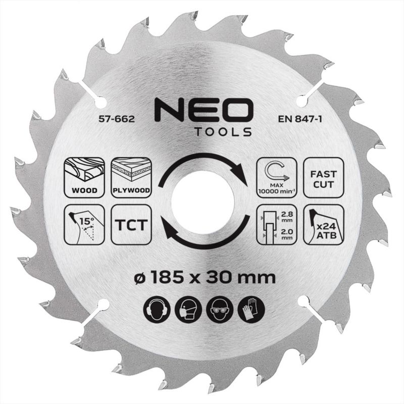 Tarcza do pilarki, widiowa NEO TOOLS, 185 x 30 mm, 24 zęby 1 szt