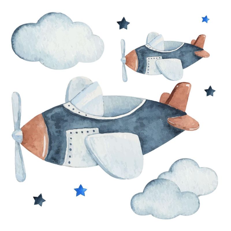 Ścienne Naklejki Wallfluent 102x60 cm Samoloty niebo 1 rol.