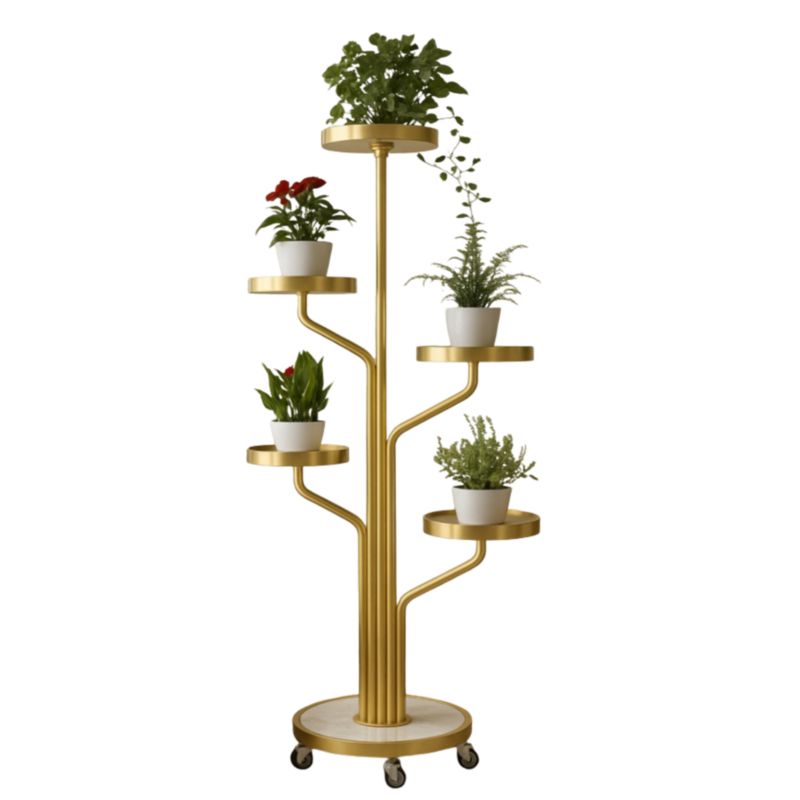 Kwietnik Artdesign stojak na rośliny metalowy stojący regał na kółkach złoty 135cm 1 szt.