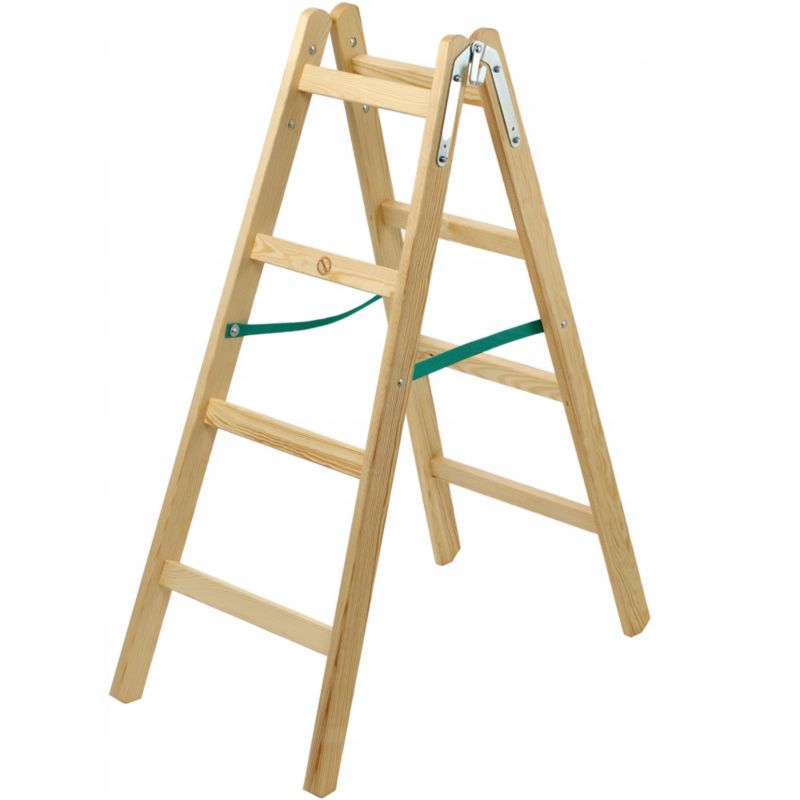Drabina KADAX Drewniana malarska Rozstawna 2x4 szczebli Dwustronna 150kg 1szt.