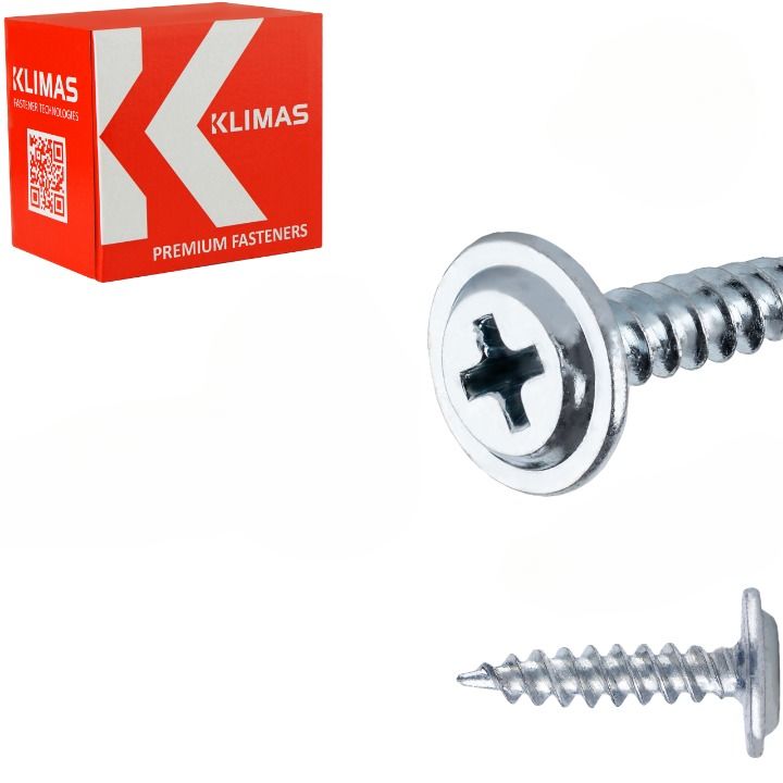 Wkręty podkładkowe Klimas stalowe z podkładką zestaw 4,2x19 mm 1000szt