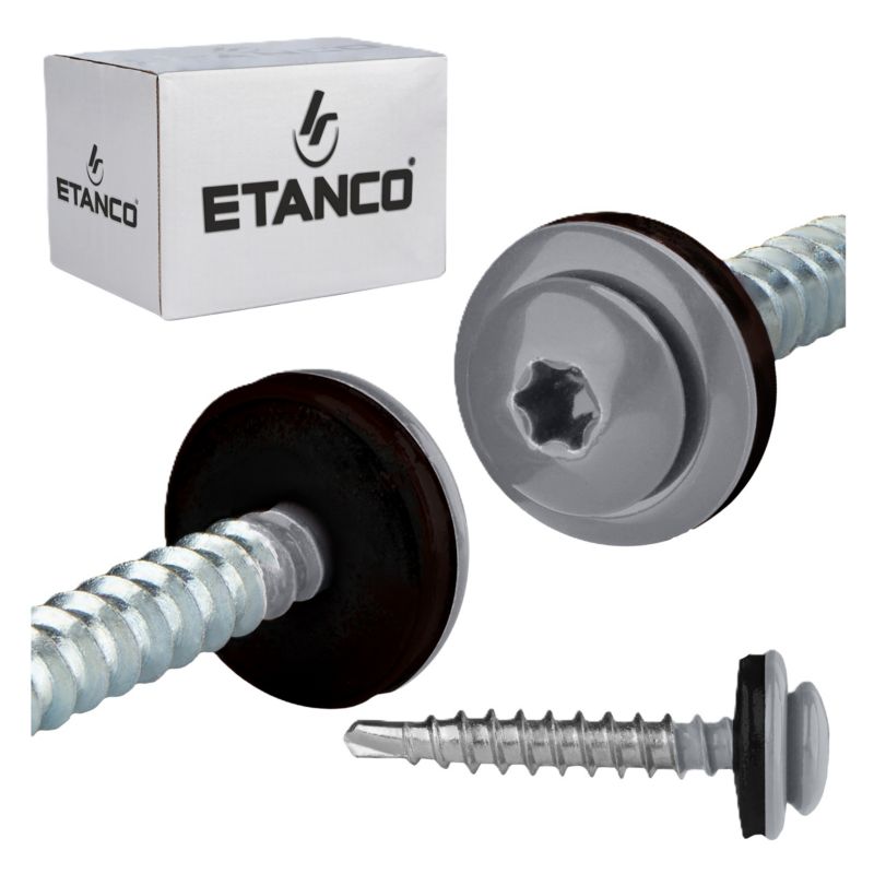 Wkręty farmerskie Etanco GTFP Panhead Lakierowane RAL 9006 4,8x35 mm 250szt