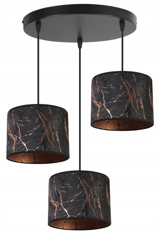 Lampa sufitowa wisząca okrągła Light Home LH Werona 3x E27 60W czarny/miedziany 1szt.
