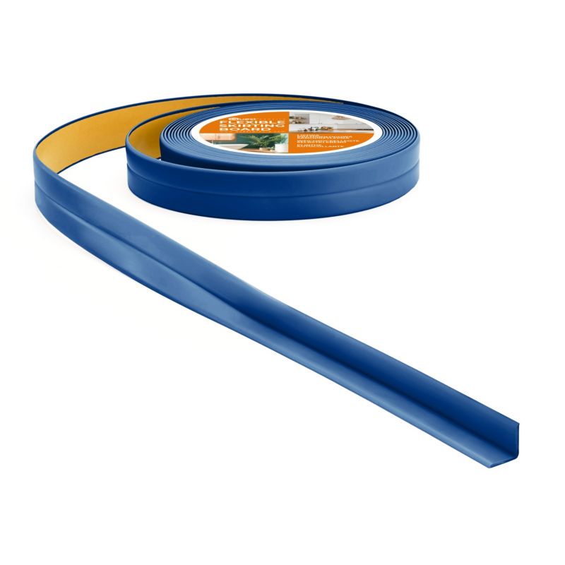 Listwa wykończeniowa QUEST PCV 10x10 mm na taśmie piankowej, mocna elastyczna, miękka taśma dekoracyjna, niebieski, 5 m
