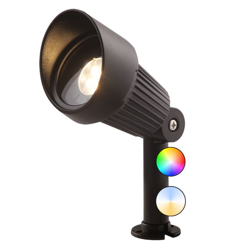 Reflektor kierunkowy Focus Led Smart Garden Lights 5W RGBW Zigbee 12V Alu czarny 1 szt.