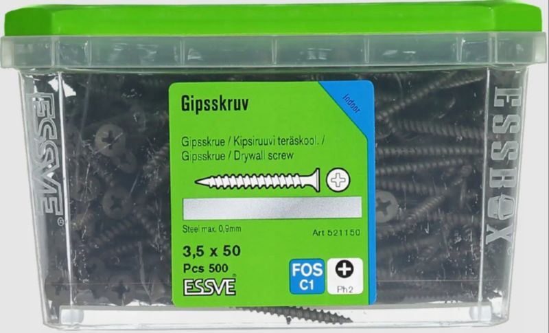 Wkręty Essve Do Montażu Płyt G-K Do Stali 3,5X50Mm 500Szt