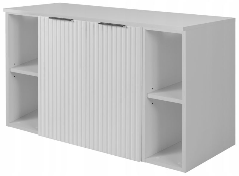 Szafka łazienkowa Furnidea 100 cm wisząca pod umywalkę z regałami biała Flow 1 szt.