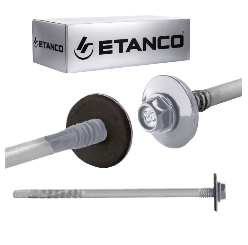 Wkręty dachowe Etanco GTR12 5,5/6,3x185 mm RAL 9006 100szt