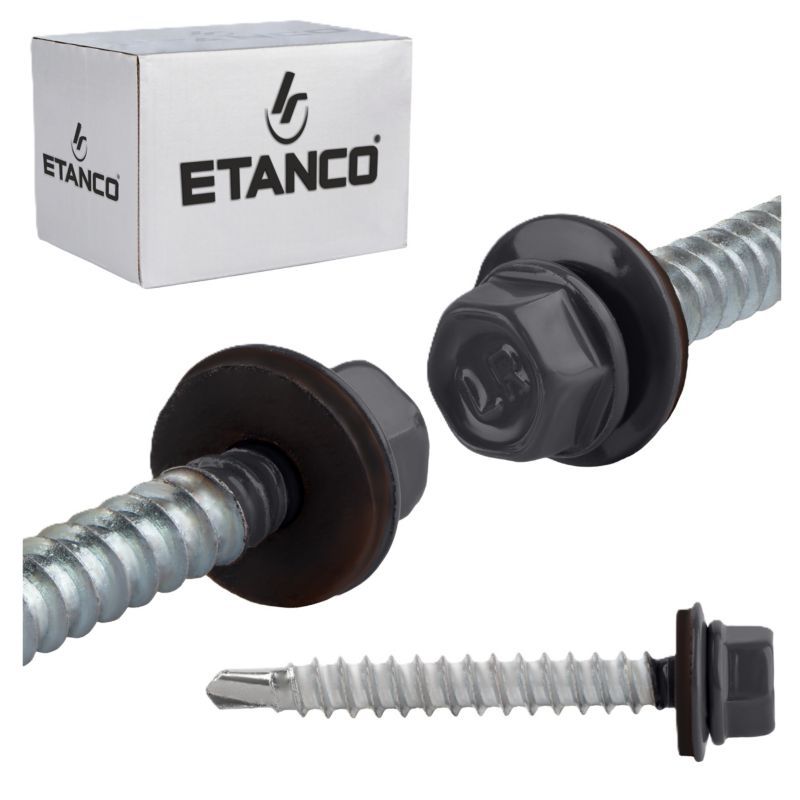 Wkręty farmerskie Etanco GTF HD Z16 Lakierowane RAL 7024 6,4x50 mm 100szt