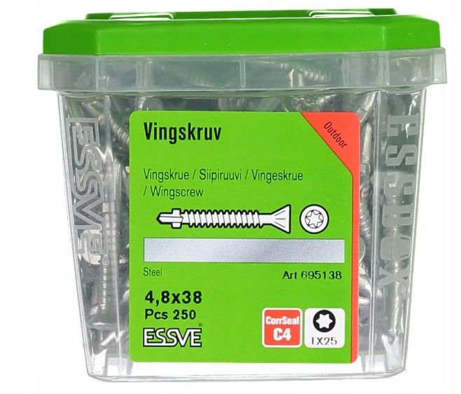 Wkręty Samowiercące 4,8X38Mm Essve Drewno-Metal Tx25 Corrseal C4 250Szt.