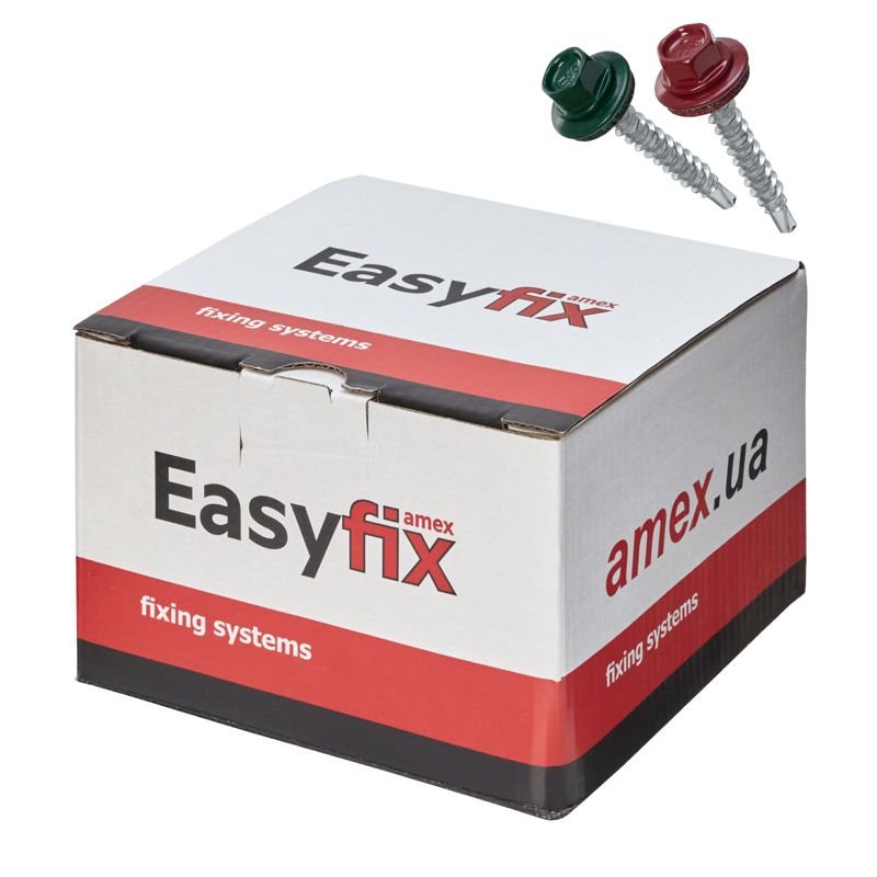 WKRĘTY FARMERSKIE Z EPDM EASY FIX 4,8x35mm(2 opak.- 250 szt) Mocowanie blachy do drewna Kolor czarny RAL9005 500 szt.