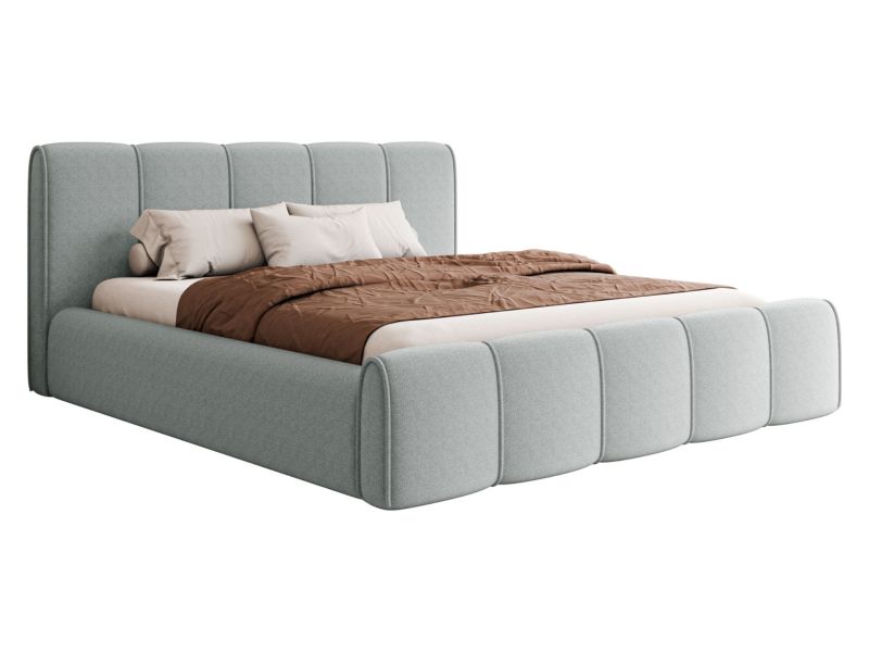 Łóżko tapicerowane MIRJAN 24 Lewis 160x200 jasny szary 1 szt.