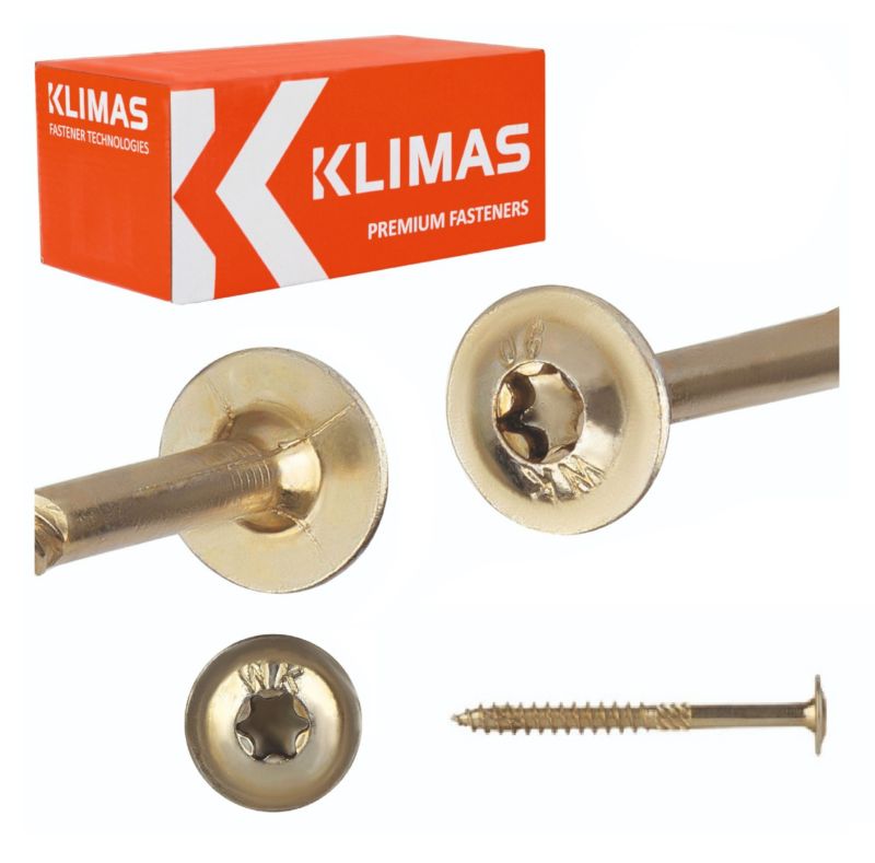 Wkręty ciesielskie Klimas WKCP łeb talerzowy ocynkowane 6,0x100 mm 100szt