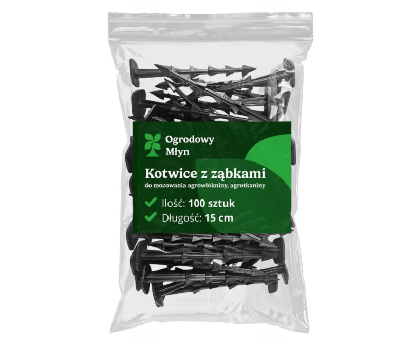 Kołki Ogrodowy Młyn szpilki uniwersalne 15cm do agrowłókniny agrotkaniny 100 szt