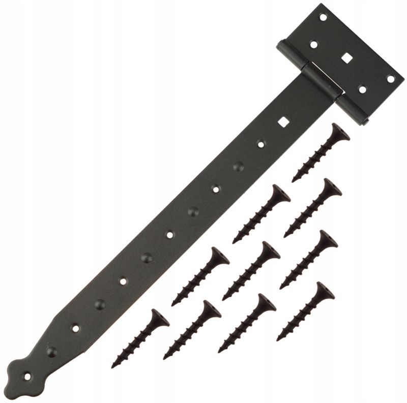 Zawias altanowy drzwiowy czarny 350 mm + Wkręty x10